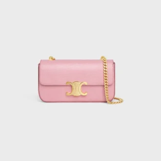 Borsa a tracolla con catena Claude in pelle di lucertola