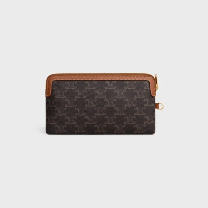 Borsa a tracolla lunga in Triomphe Canvas e pelle di vitello Borsa a tracolla lunga in Triomphe Canvas e pelle di vitello