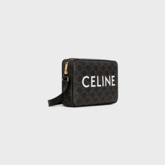 Borsa a tracolla media in Triomphe Canvas con stampa CELINE