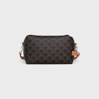 Borsa a tracolla Take Away in Triomphe Canvas e pelle di vitello