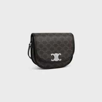 Borsa Besace Triomphe media in Triomphe Canvas e pelle di vitello