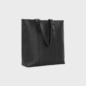 Borsa Cabas con fibbia in pelle di vitello con motivo Triomphe goffrato