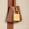 Borsa Cabas grande in tessuto con ricamo a forma di ancora e pelle di vitello Borsa Cabas grande in tessuto con ricamo a forma di ancora e pelle di vitello