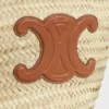 Borsa CELINE Classic Panier media in foglie di palma e pelle di vitello