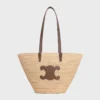 Borsa CELINE Classic Panier media in rafia e pelle di vitello Borsa CELINE Classic Panier media in rafia e pelle di vitello