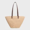 Borsa CELINE Classic Panier media in rafia e pelle di vitello Borsa CELINE Classic Panier media in rafia e pelle di vitello