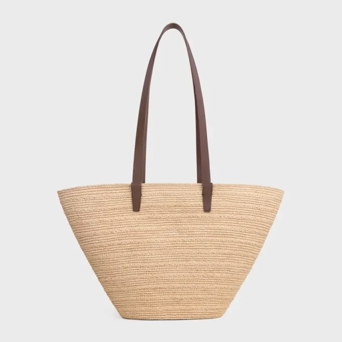 Borsa CELINE Classic Panier media in rafia e pelle di vitello Borsa CELINE Classic Panier media in rafia e pelle di vitello