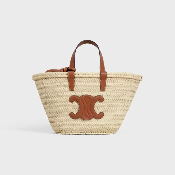 Borsa CELINE Classic Panier per adolescenti in foglie di palma e pelle di vitello Borsa CELINE Classic Panier per adolescenti in foglie di palma e pelle di vitello