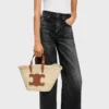 Borsa CELINE Classic Panier per adolescenti in foglie di palma e pelle di vitello Borsa CELINE Classic Panier per adolescenti in foglie di palma e pelle di vitello