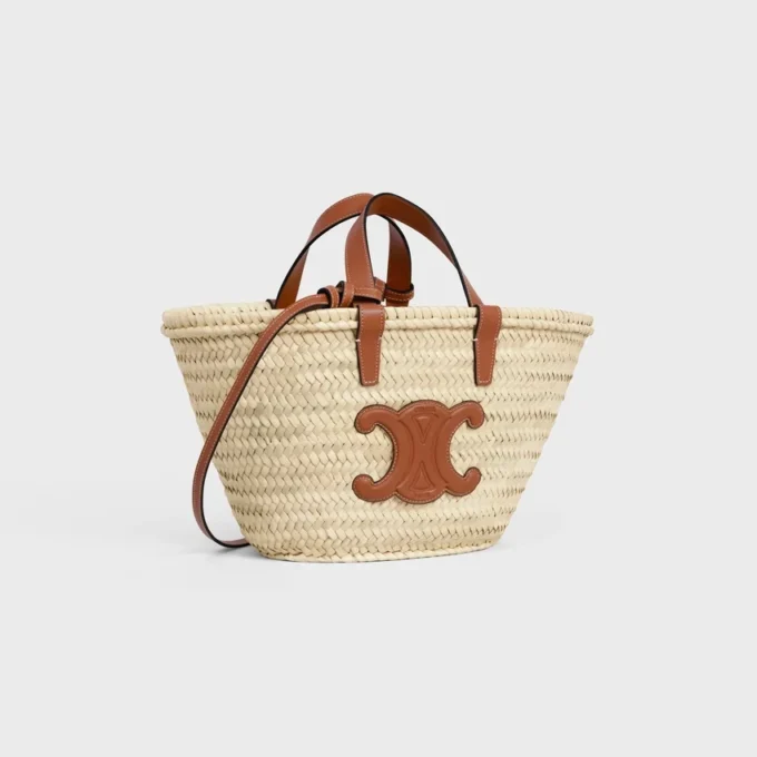 Borsa CELINE Classic Panier per adolescenti in foglie di palma e pelle di vitello Borsa CELINE Classic Panier per adolescenti in foglie di palma e pelle di vitello