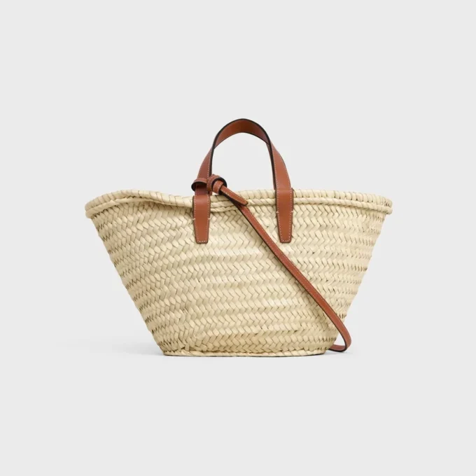 Borsa CELINE Classic Panier per adolescenti in foglie di palma e pelle di vitello Borsa CELINE Classic Panier per adolescenti in foglie di palma e pelle di vitello