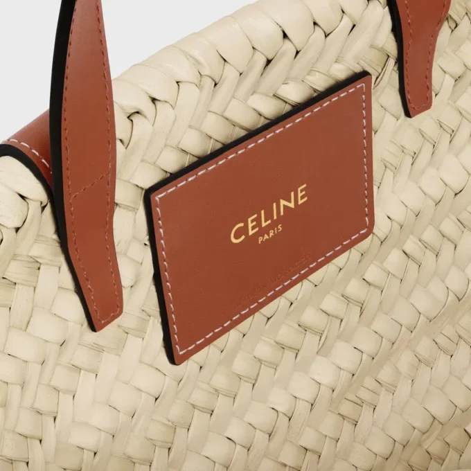 Borsa CELINE Classic Panier per adolescenti in foglie di palma e pelle di vitello Borsa CELINE Classic Panier per adolescenti in foglie di palma e pelle di vitello