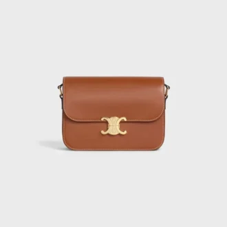 Borsa Classica Triomphe in pelle di vitello naturale