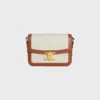 Borsa Classique Triomphe in tessuto con motivo Triomphe su tutta la superficie e pelle di vitello Borsa Classique Triomphe in tessuto con motivo Triomphe su tutta la superficie e pelle di vitello