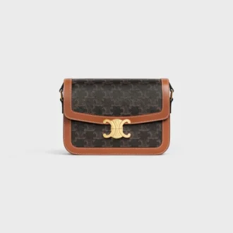 Borsa Classique Triomphe in Triomphe Canvas e pelle di vitello