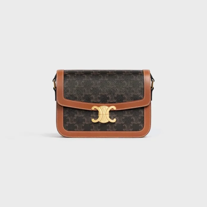 Borsa Classique Triomphe in Triomphe Canvas e pelle di vitello Borsa Classique Triomphe in Triomphe Canvas e pelle di vitello