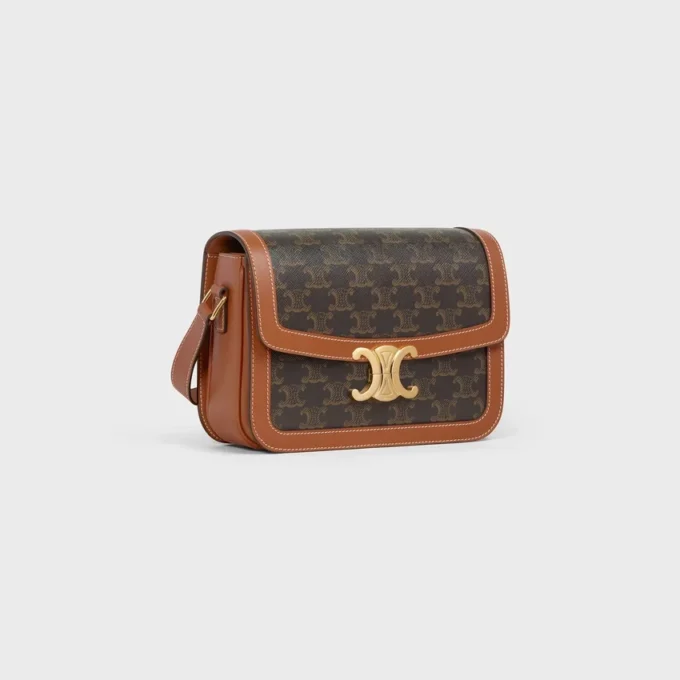 Borsa Classique Triomphe in Triomphe Canvas e pelle di vitello Borsa Classique Triomphe in Triomphe Canvas e pelle di vitello
