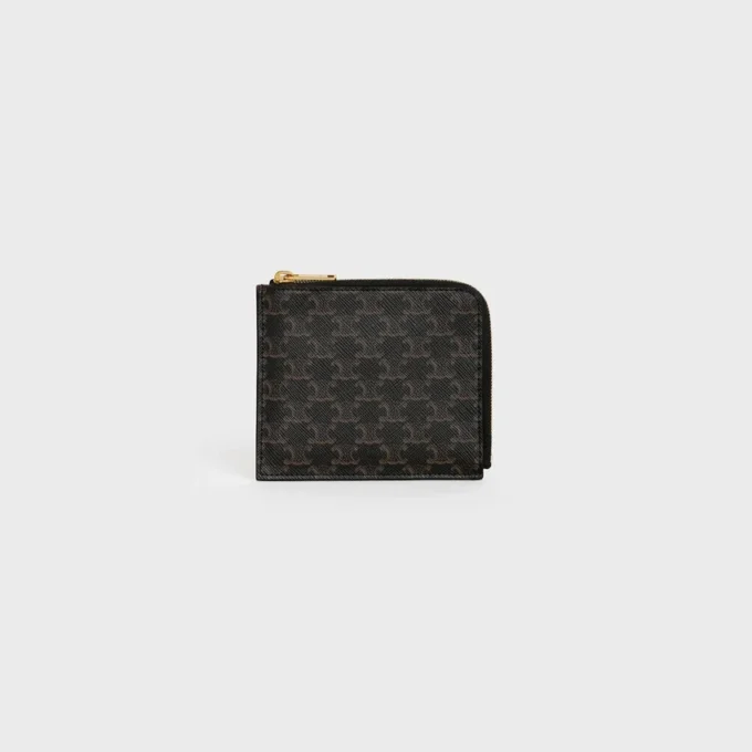 Borsa con cerniera e portacarte in Triomphe Canvas e pelle di agnello Borsa con cerniera e portacarte in Triomphe Canvas e pelle di agnello