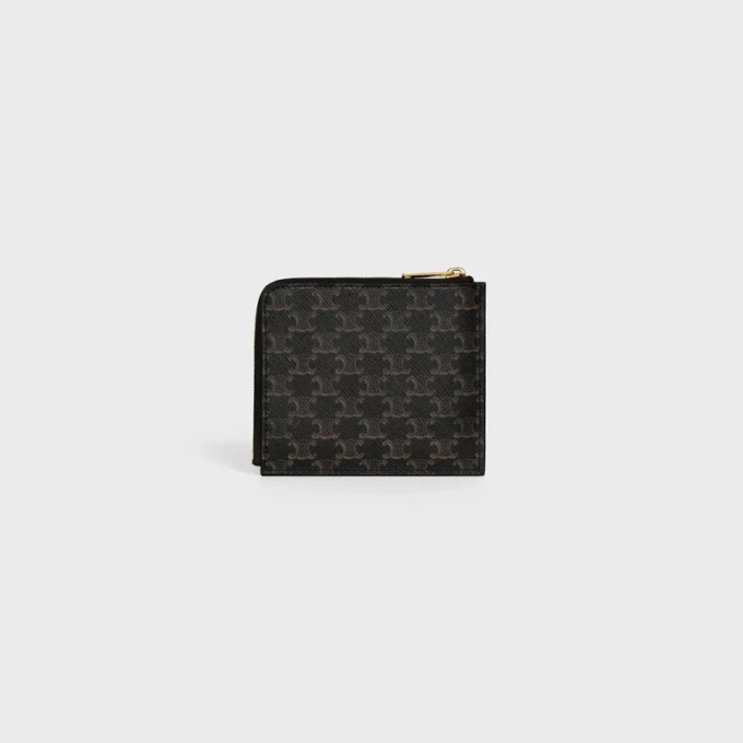 Borsa con cerniera e portacarte in Triomphe Canvas e pelle di agnello Borsa con cerniera e portacarte in Triomphe Canvas e pelle di agnello