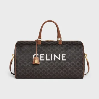 Borsa da viaggio grande in Triomphe Canvas con stampa CELINE