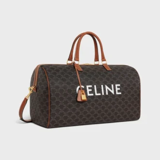 Borsa da viaggio grande in Triomphe Canvas con stampa CELINE