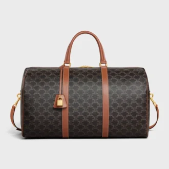 Borsa da viaggio grande in Triomphe Canvas e pelle di vitello
