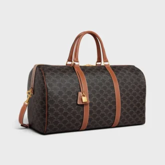 Borsa da viaggio grande in Triomphe Canvas e pelle di vitello