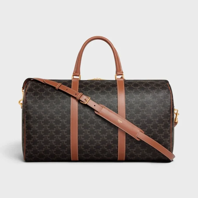Borsa da viaggio grande in Triomphe Canvas e pelle di vitello Borsa da viaggio grande in Triomphe Canvas e pelle di vitello
