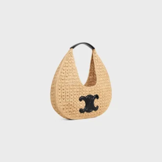 Borsa Hobo Panier Classic di CELINE in rafia e pelle di vitello