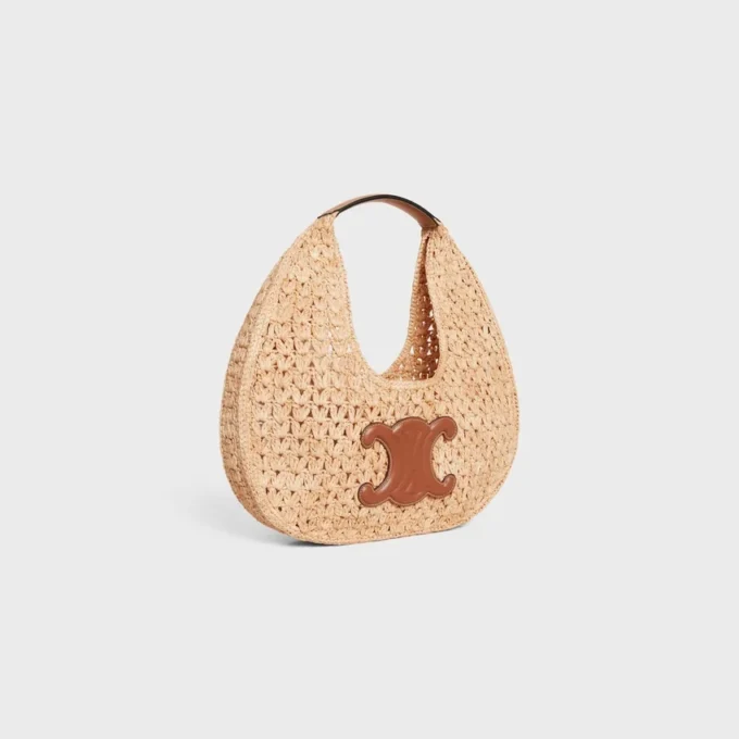 Borsa Hobo Panier Classic di CELINE in rafia e pelle di vitello Borsa Hobo Panier Classic di CELINE in rafia e pelle di vitello