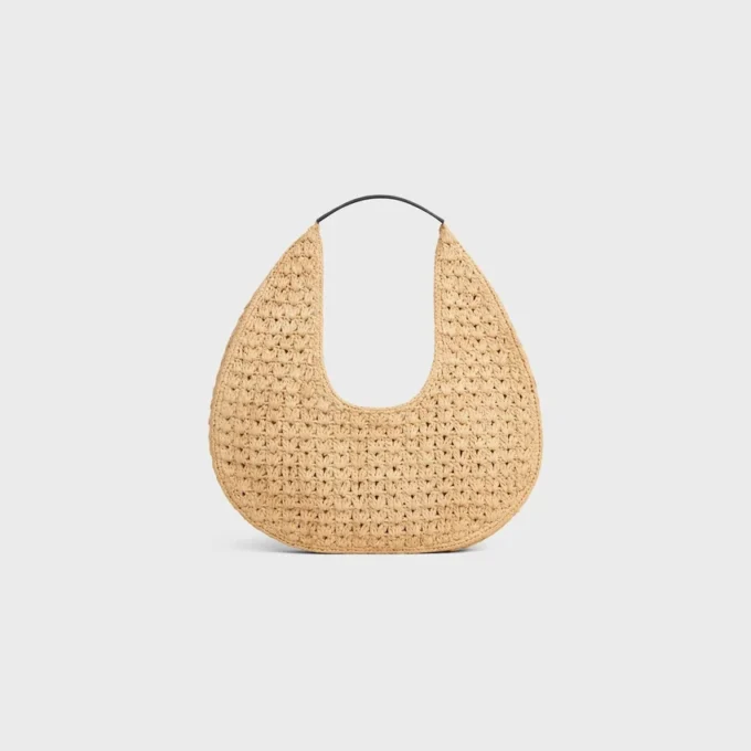 Borsa Hobo Panier Classic di CELINE in rafia e pelle di vitello Borsa Hobo Panier Classic di CELINE in rafia e pelle di vitello