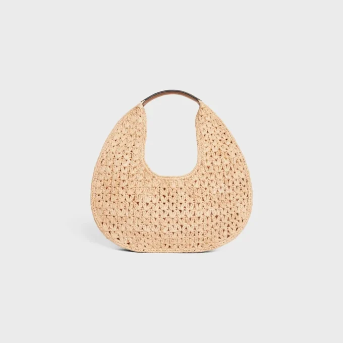 Borsa Hobo Panier Classic di CELINE in rafia e pelle di vitello Borsa Hobo Panier Classic di CELINE in rafia e pelle di vitello
