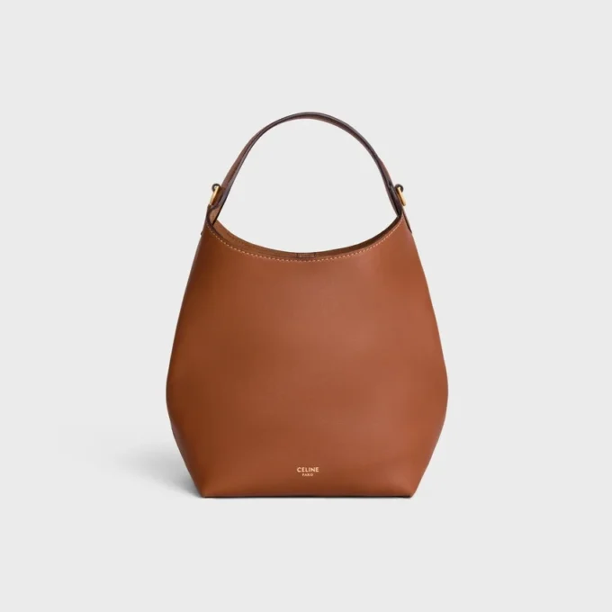 Borsa Hobo piccola in morbida pelle di vitello liscia Borsa Hobo piccola in morbida pelle di vitello liscia
