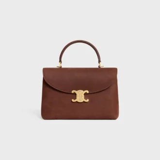 Borsa Nino media in pelle di vitello nabuk martellata