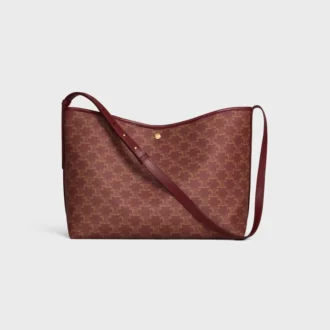Borsa shopper morbida in Triomphe Canvas e pelle di vitello Borsa shopper morbida in Triomphe Canvas e pelle di vitello