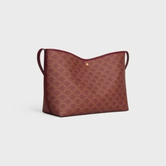 Borsa shopper morbida in Triomphe Canvas e pelle di vitello Borsa shopper morbida in Triomphe Canvas e pelle di vitello