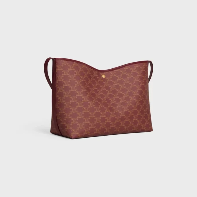 Borsa shopper morbida in Triomphe Canvas e pelle di vitello