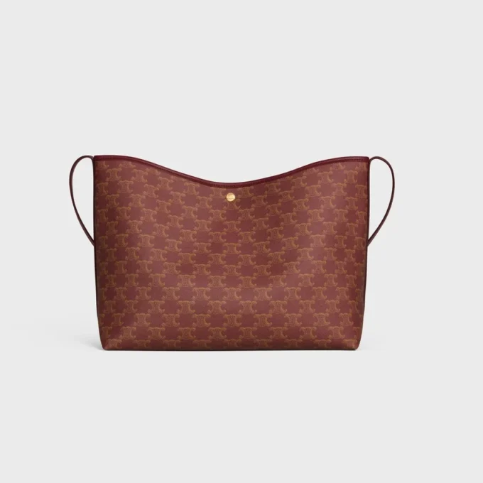 Borsa shopper morbida in Triomphe Canvas e pelle di vitello