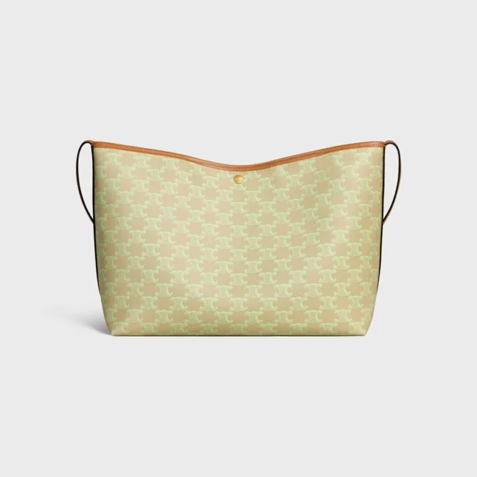 Borsa shopper morbida in Triomphe Canvas e pelle di vitello Borsa shopper morbida in Triomphe Canvas e pelle di vitello