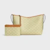 Borsa shopper morbida in Triomphe Canvas e pelle di vitello Borsa shopper morbida in Triomphe Canvas e pelle di vitello