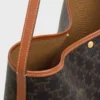 Borsa shopper morbida in Triomphe Canvas e pelle di vitello Borsa shopper morbida in Triomphe Canvas e pelle di vitello