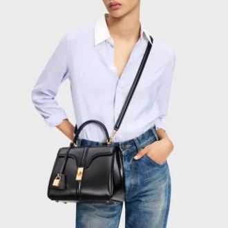 Borsa Small 16 in pelle di vitello satinata