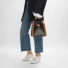 Borsa Small Cube in Triomphe Canvas e pelle di vitello naturale Borsa Small Cube in Triomphe Canvas e pelle di vitello naturale