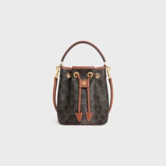 Borsa Teen Clara in tela Triomphe Canvas e pelle di vitello