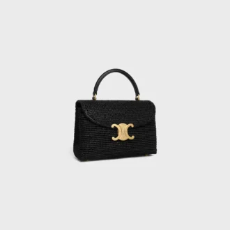 Borsa Teen Nino in rafia e pelle di vitello