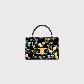 Borsa Teen Nino in velluto con ricami floreali