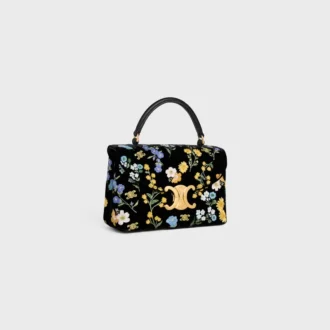 Borsa Teen Nino in velluto con ricami floreali