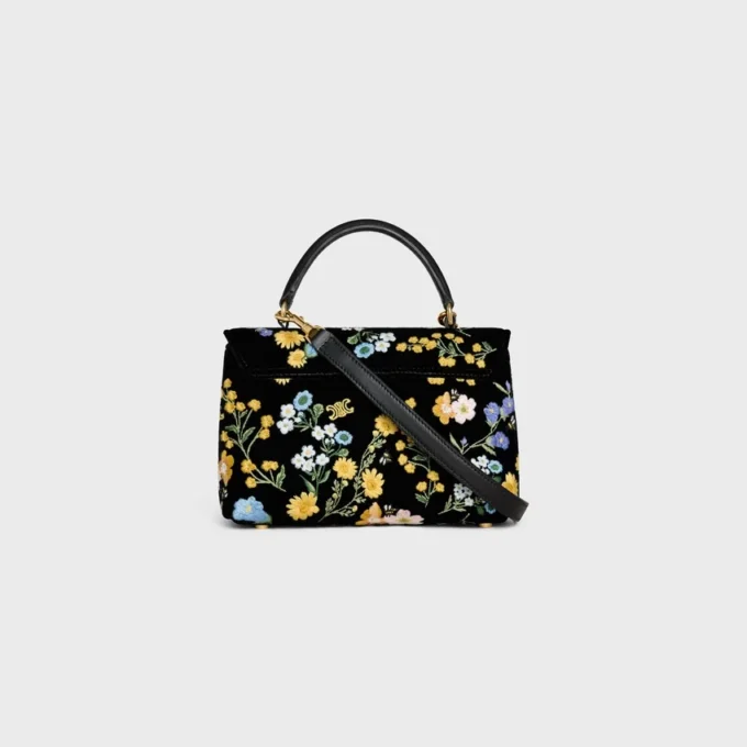 Borsa Teen Nino in velluto con ricami floreali Borsa Teen Nino in velluto con ricami floreali