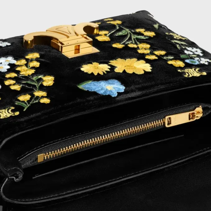 Borsa Teen Nino in velluto con ricami floreali Borsa Teen Nino in velluto con ricami floreali