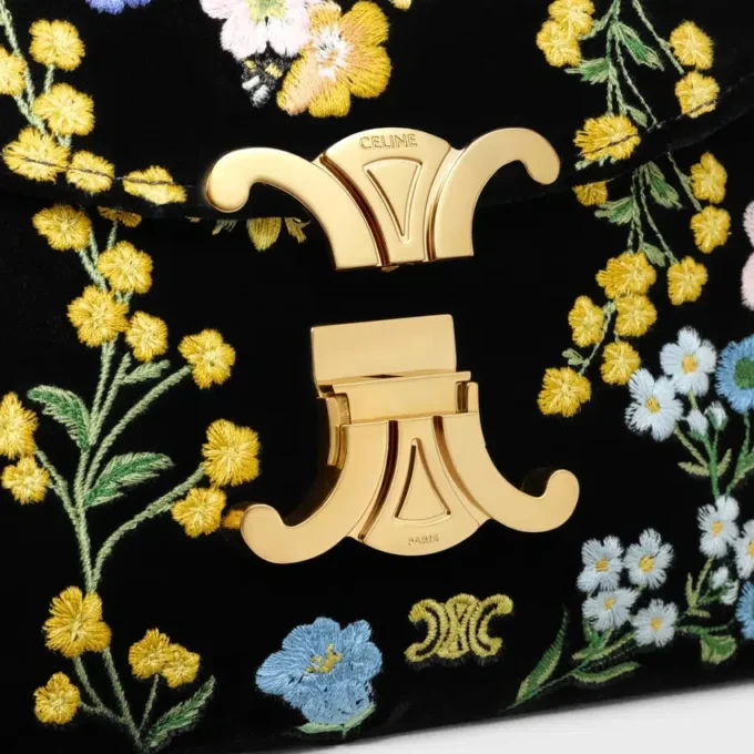 Borsa Teen Nino in velluto con ricami floreali Borsa Teen Nino in velluto con ricami floreali